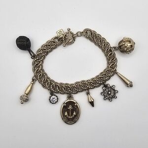 Banana Republic Nautical Rope Charm Bracelet T Clasp Bronze Brass